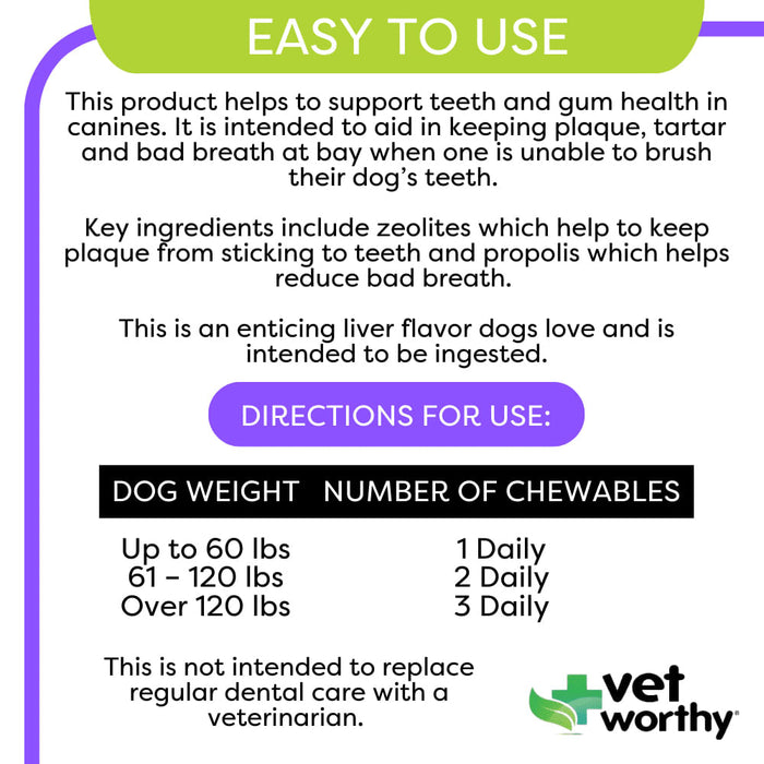 Vet Worthy Chewable Toothpaste, 60 ct -   