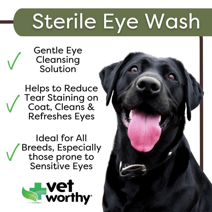 Vet Worthy Sterile Eye Wash for Dogs, 4 oz -   