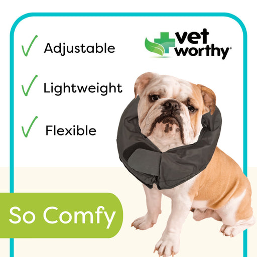 Vet Worthy Inflatable Collar, Black - Vet Worthy Inflatable Collar, Black, XS, up to 6"  