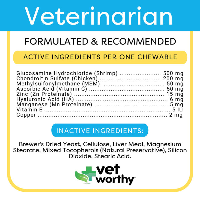 Vet Worthy Level 2 Chewable Joint Support, 60 ct -   