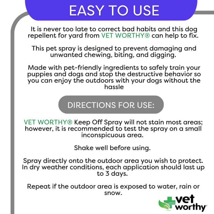 Vet Worthy Keep Off Spray, 32 oz -   