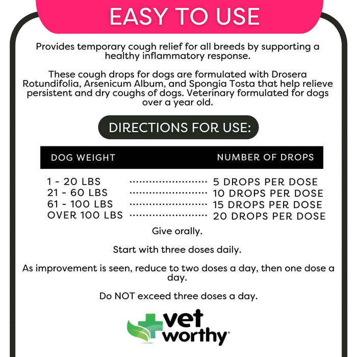 Vet Worthy Kennel Cough Drops -   