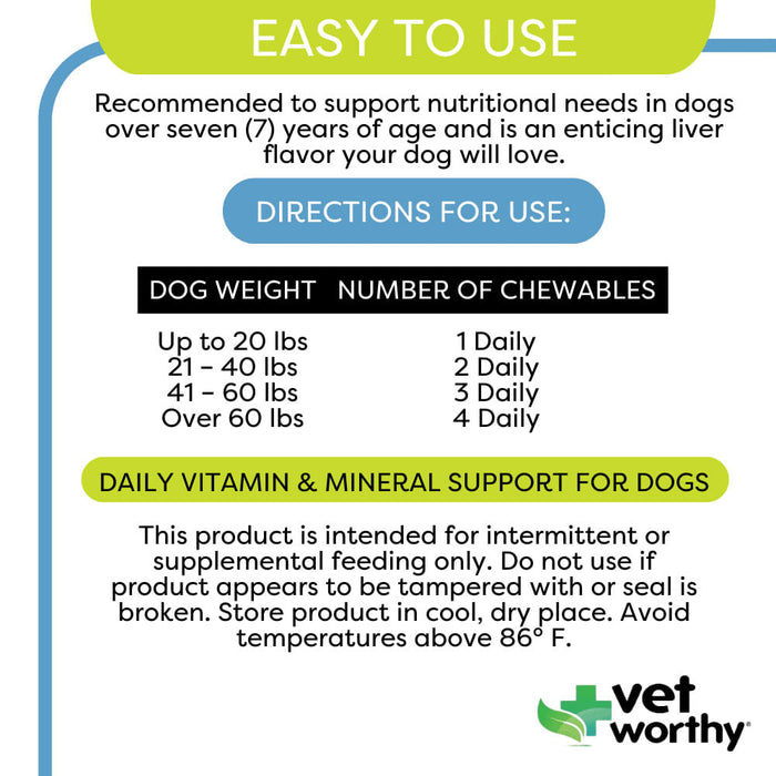 Vet Worthy Multi Vitamin, 60 ct - Vet Worthy Senior Multi Vitamin, 60 ct  