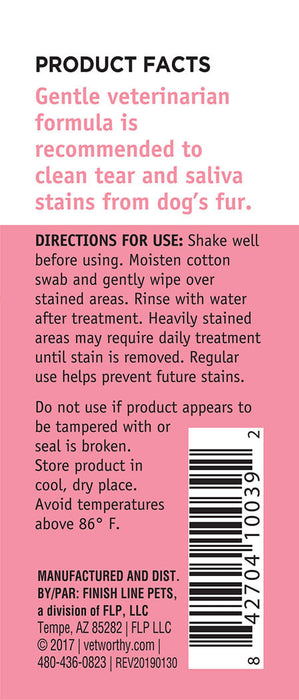 Vet Worthy Tear Stain Cleaner, 4 oz -   