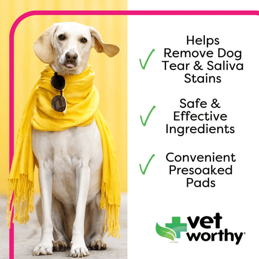 Vet Worthy Tear Stain Pads for Dogs, 90 ct -   