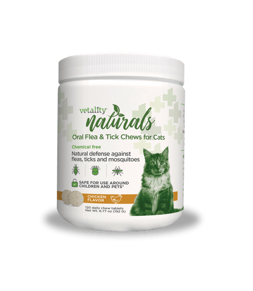 Vetality Naturals Oral Flea & Tick Chews for Cats 120 ct - Chicken  