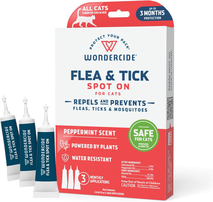 Wondercide Flea & Tick Spot On for Cats, Peppermint - Peppermint