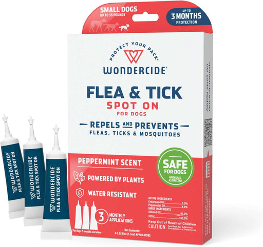 Wondercide Flea & Tick Spot On for Dogs, Peppermint - Small