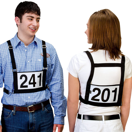 Exhibitor Number Harness, Black - Small/Medium  