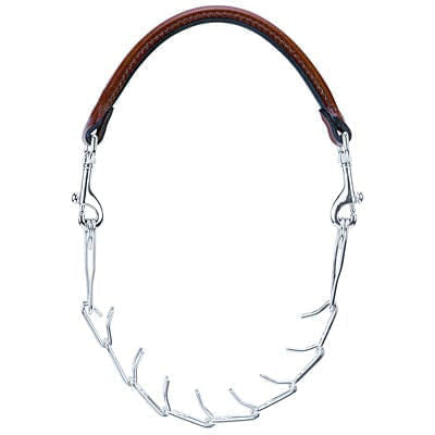 Leather Prong Chain Goat Collar - Leather Prong Chain Goat Collar, 26"  