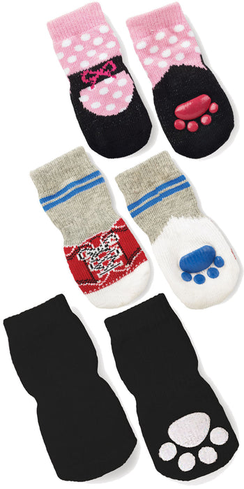 Slipper Socks (set of 4) - Medium Blue/Red Slipper Socks  