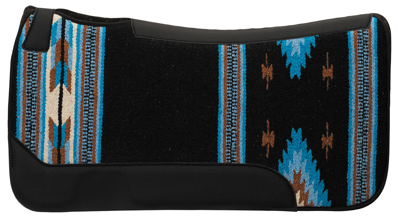 Weaver Contoured Single Weave Felt Saddle Pad, 31" x 32" - Black/Blue  