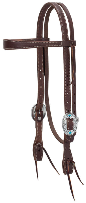 Working Tack Feather Designer Hardware Browband Headstall -   