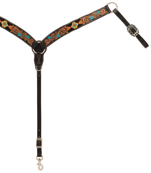 Turquoise Cross Navajo Arrow Contoured Breast Collar -   