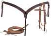 Oiled Harness Tack Set with Browband Headstall, Stainless Kit -   