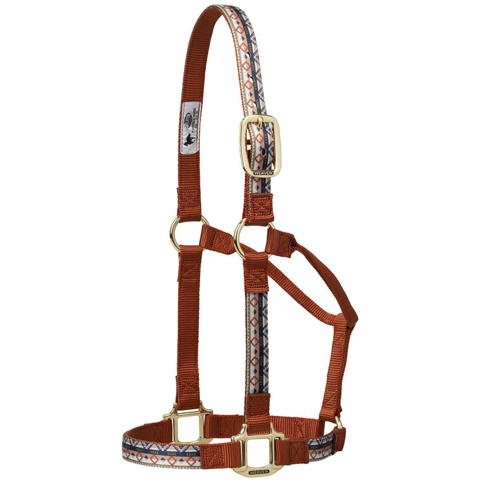 Weaver Nylon Overlay Halter - Trekking West, Multi/Cinnamon Large 