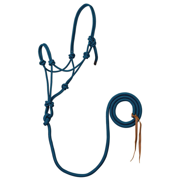 Weaver Poly Rope Halter w/Lead Color Blue & Black