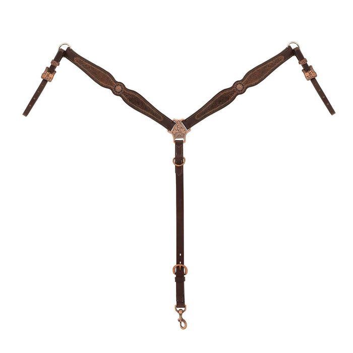 Weaver Western Floral Scalloped Breast Collar Color Brown