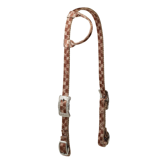 Weaver Patterned Nylon Sliding Ear Headstall Color Checkerboard