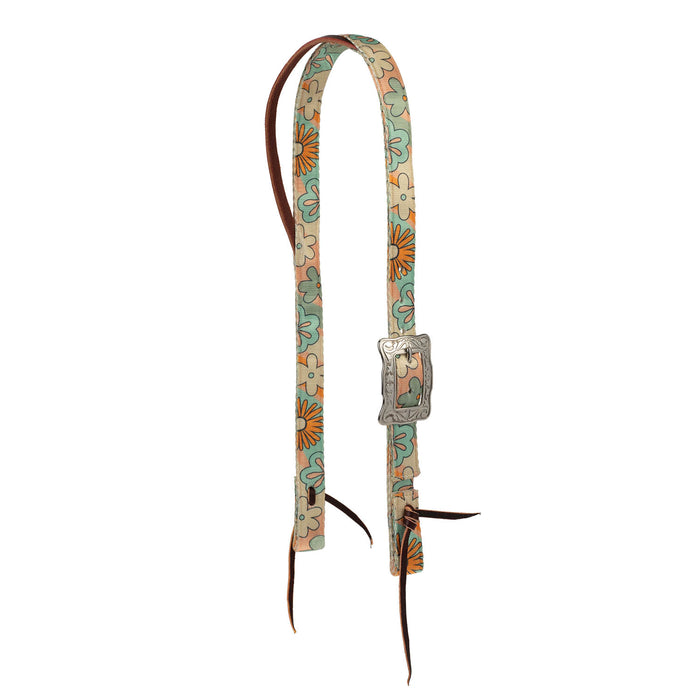 Weaver Patterned Nylon Split Ear Headstall Color Retro Flower