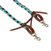 Weaver Polyester Braided Split Reins Color Turquoise Brown & Tan