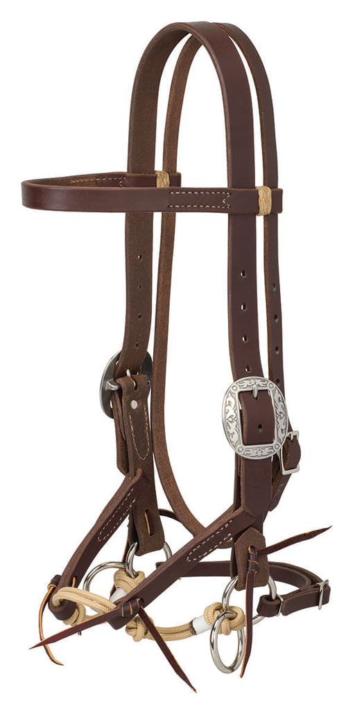 Justin Dunn Bitless Bridle, Oiled Harness -   