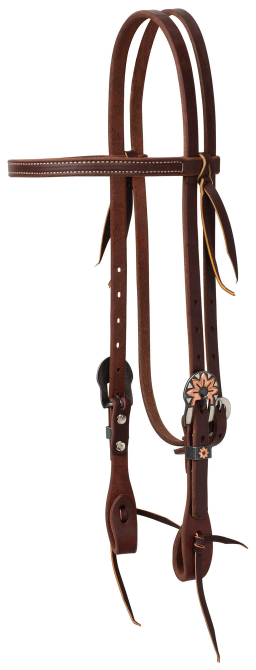 Working Tack Copper Flower Browband Headstall - Horse  