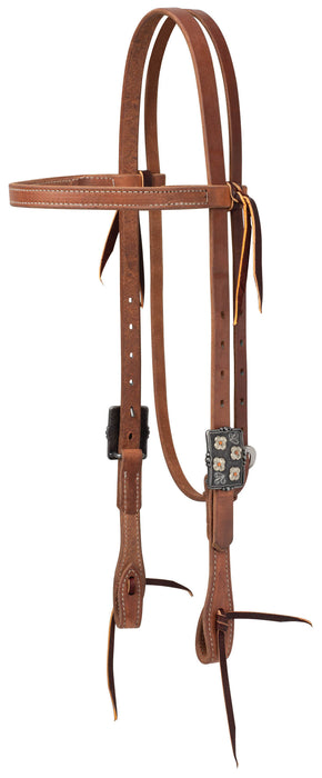 ProTack Silver Flower Browband Headstall - Russet Horse 