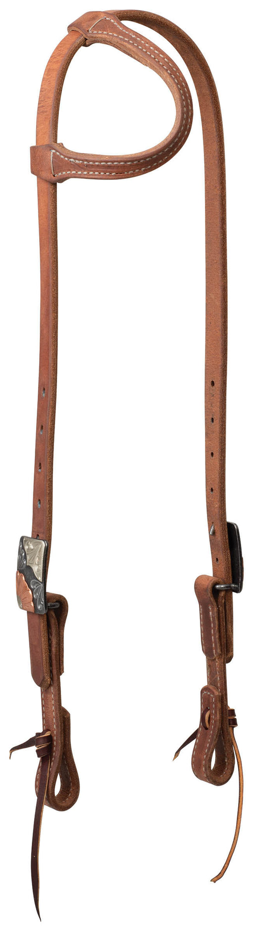 ProTack Copper Flower Sliding Ear Headstall - Russet Horse 