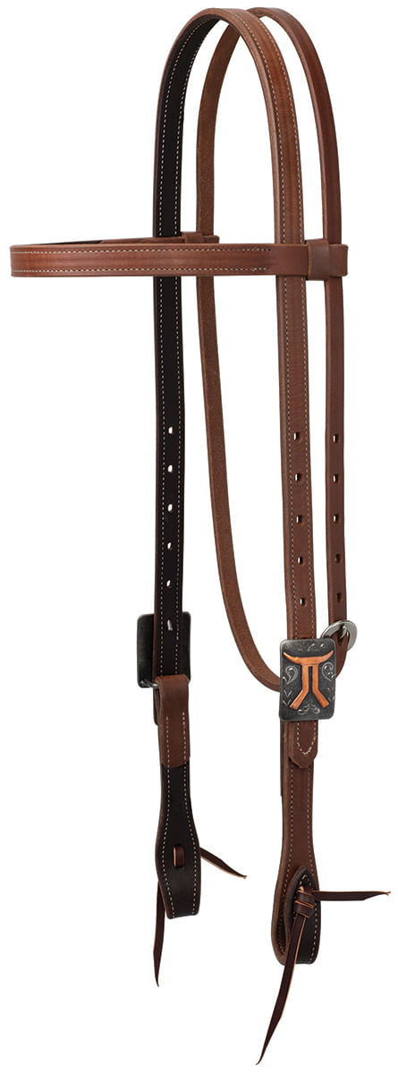 Smarty x Synergy Latigo Lined Oiled Harness Leather Headstall - Brown  