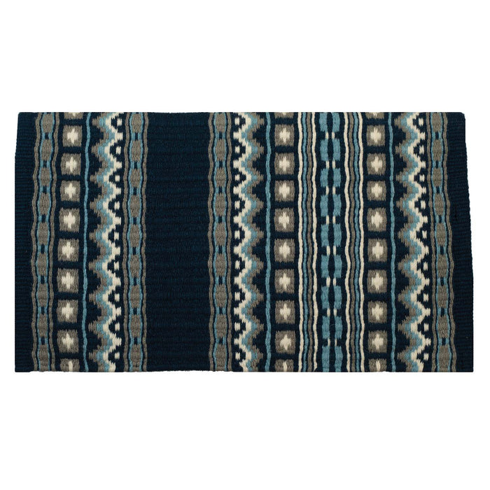Weaver New Zealand  Wool Show Saddle Blanket Color Navy, Ash & Periwinkle Blue