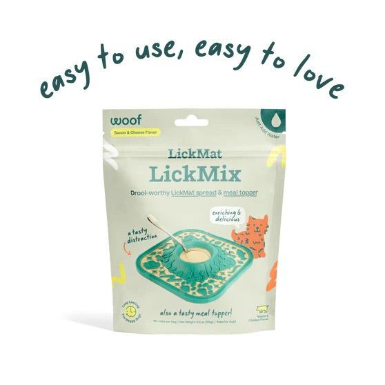 LickMix for Dogs – Bacon & Cheese or Calming LickMat Spread, Interactive Enrichment Treat