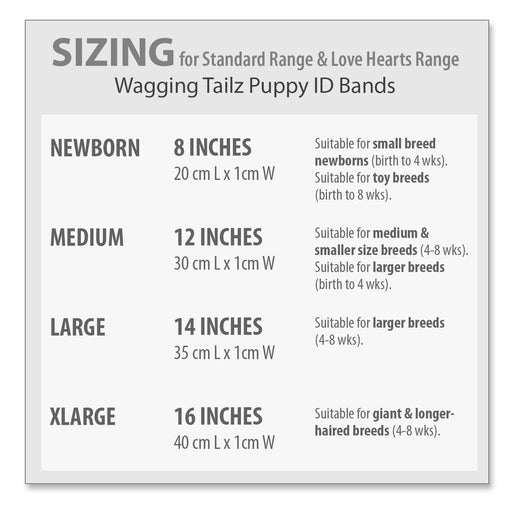 Wagging Tailz Love Hearts Puppy Id Bands, 12-pack - 8" Love Hearts Puppy Id Bands, 12-pack  