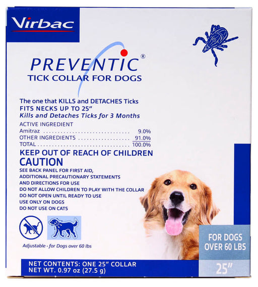 Preventic Tick Collar for Dogs - Preventic Collar, 25" (dogs over 60 lb)  