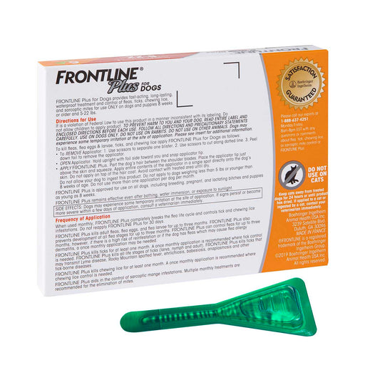 Frontline Plus for Dogs - 6-pk Frontline Plus Flea & Tick, (up to 22 lbs)  