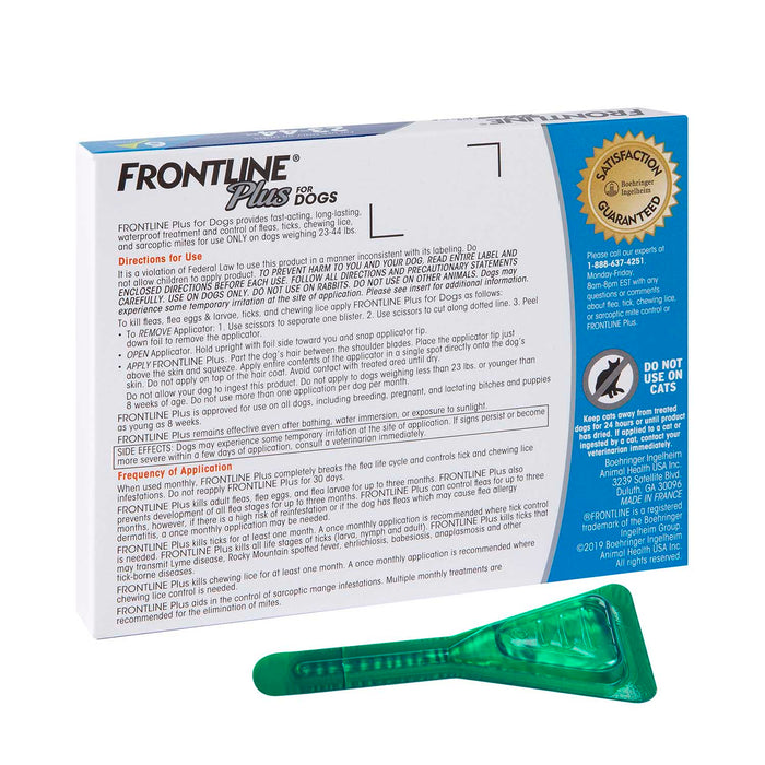 Frontline Plus for Dogs - 6-pk Frontline Plus Flea & Tick, (23-44 lbs)  