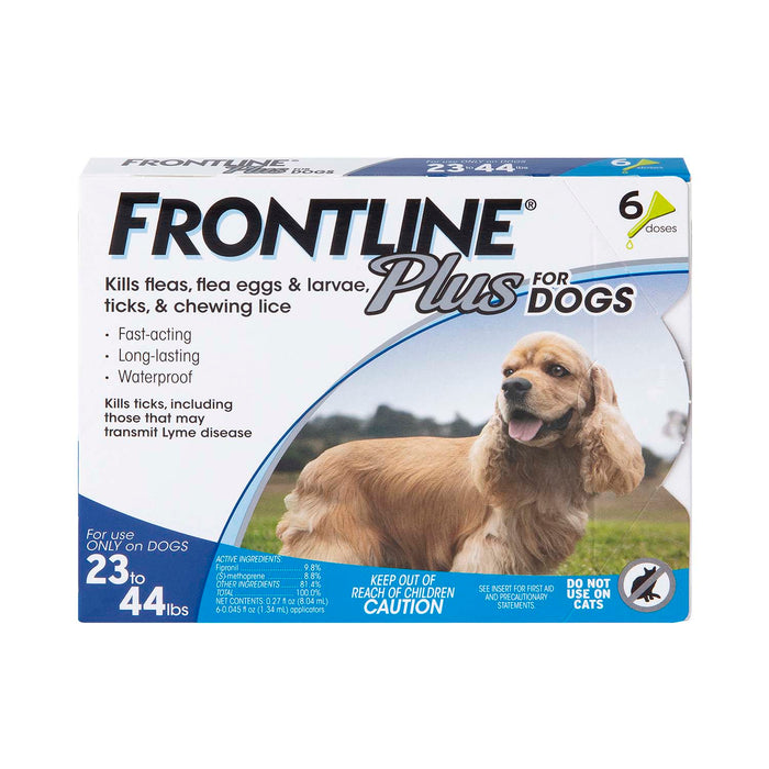 Frontline Plus for Dogs - 6-pk Frontline Plus Flea & Tick, (23-44 lbs)  