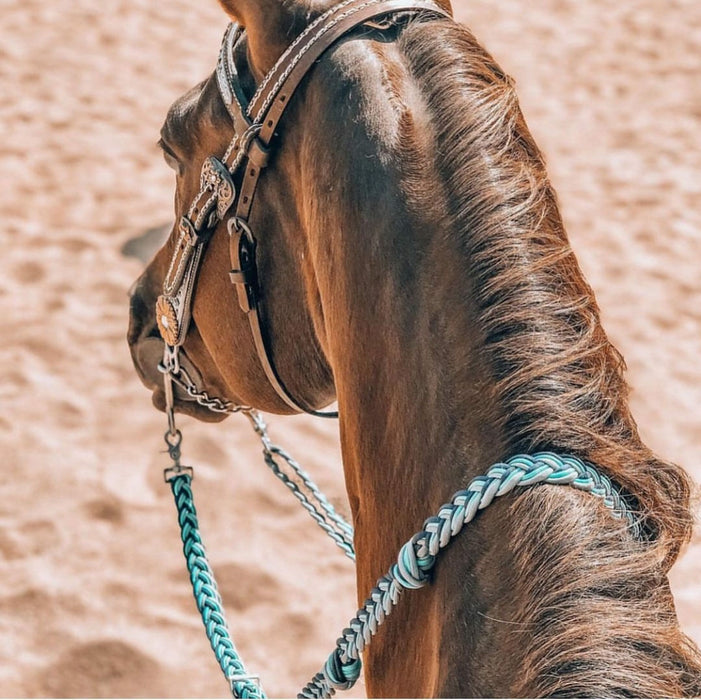 WhinneyWear Hand Braided Reins, 8' - Cotton Candy  