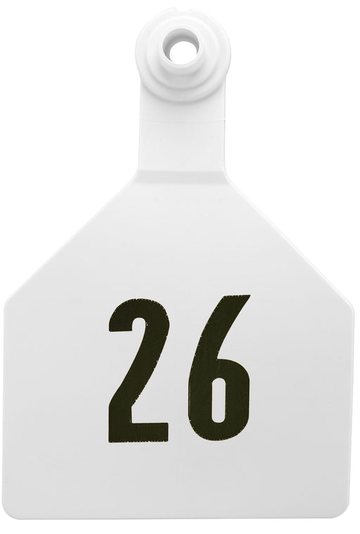 Z2 2-Piece Numbered Maxi Tags, White - 1-25  