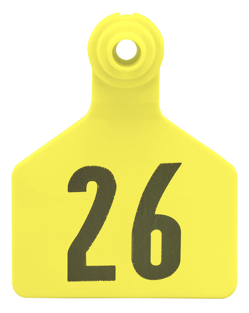 Z2 2-Piece Large Numbered Tags, Yellow - 51-75  