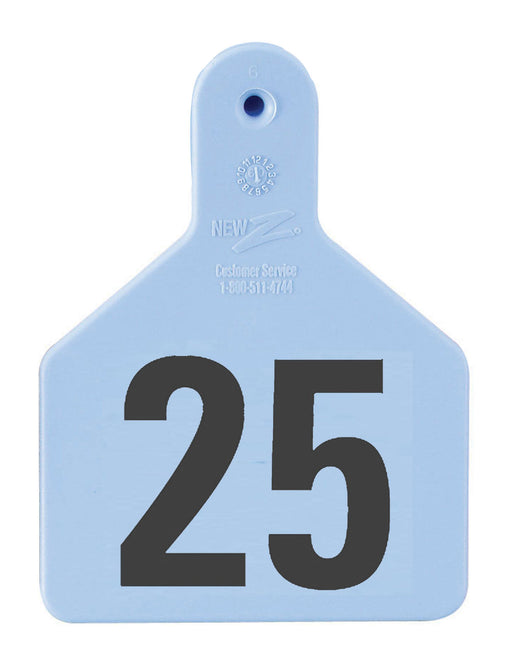 Z Tags Numbered Ear Tags (Calf), 25 count - Blue 101-125 