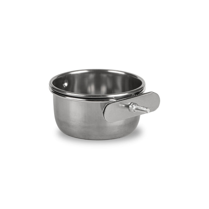 Stainless Steel Coop Cup with Clamp - 10 oz Stainless Bowl with Clamp  