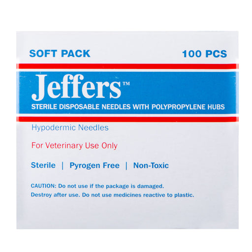 Jeffers Poly Hub Hypodermic Needles for Veterinary Use - 25ga x 5/8" poly hub needle (box/100)  