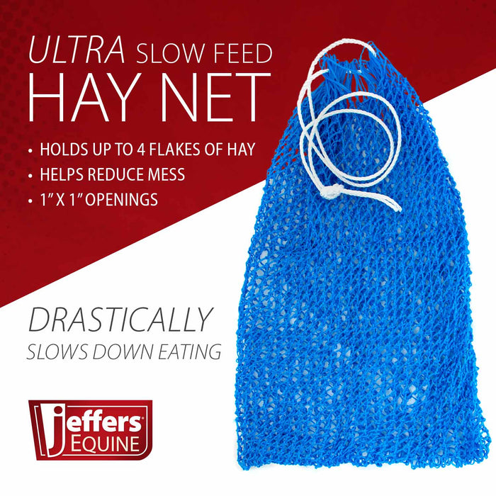 Jeffers Ultra Slow Feed 1" x 1" Nylon Hay Net for Horses, Royal Blue