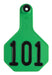 Y-Tex Numbered Cattle Ear Tag ID, Medium - Green 101-125 