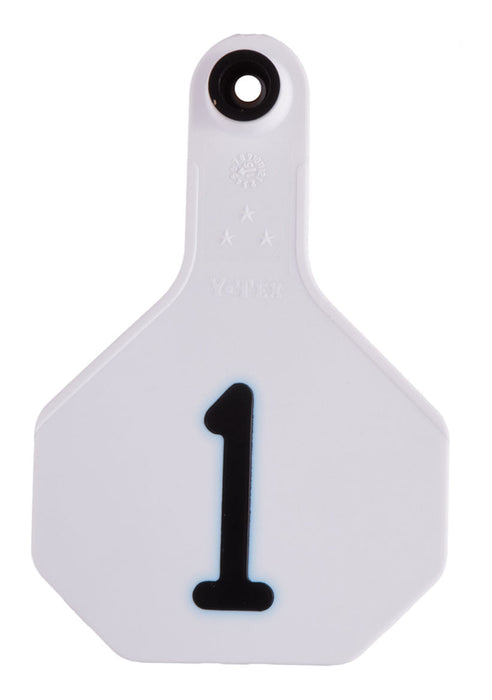 Y-Tex Numbered Cattle Ear Tag ID, Medium - White 26-50 