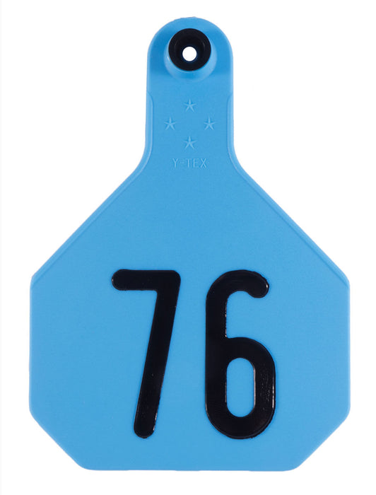 Y-Tex Numbered Cattle Ear Tags (Large), 25 count - Blue 51-75 