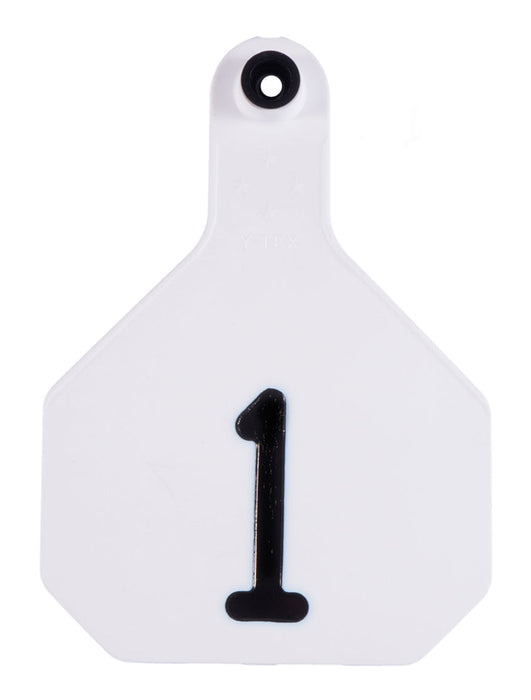 Y-Tex Numbered Cattle Ear Tags (Large), 25 count - White 1-25 