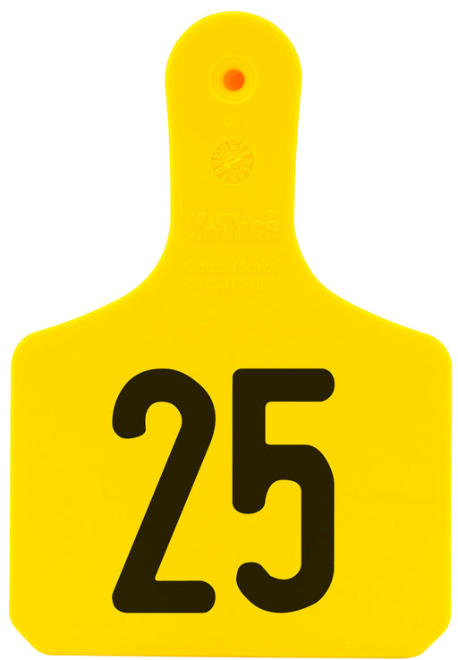 Y-Tex Y-Tag Calf, Numbered (25) - Yellow 1-25 