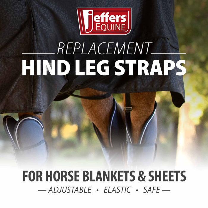 Jeffers Replacement Adjustable Elastic Leg Straps for Horse Blankets & Sheets